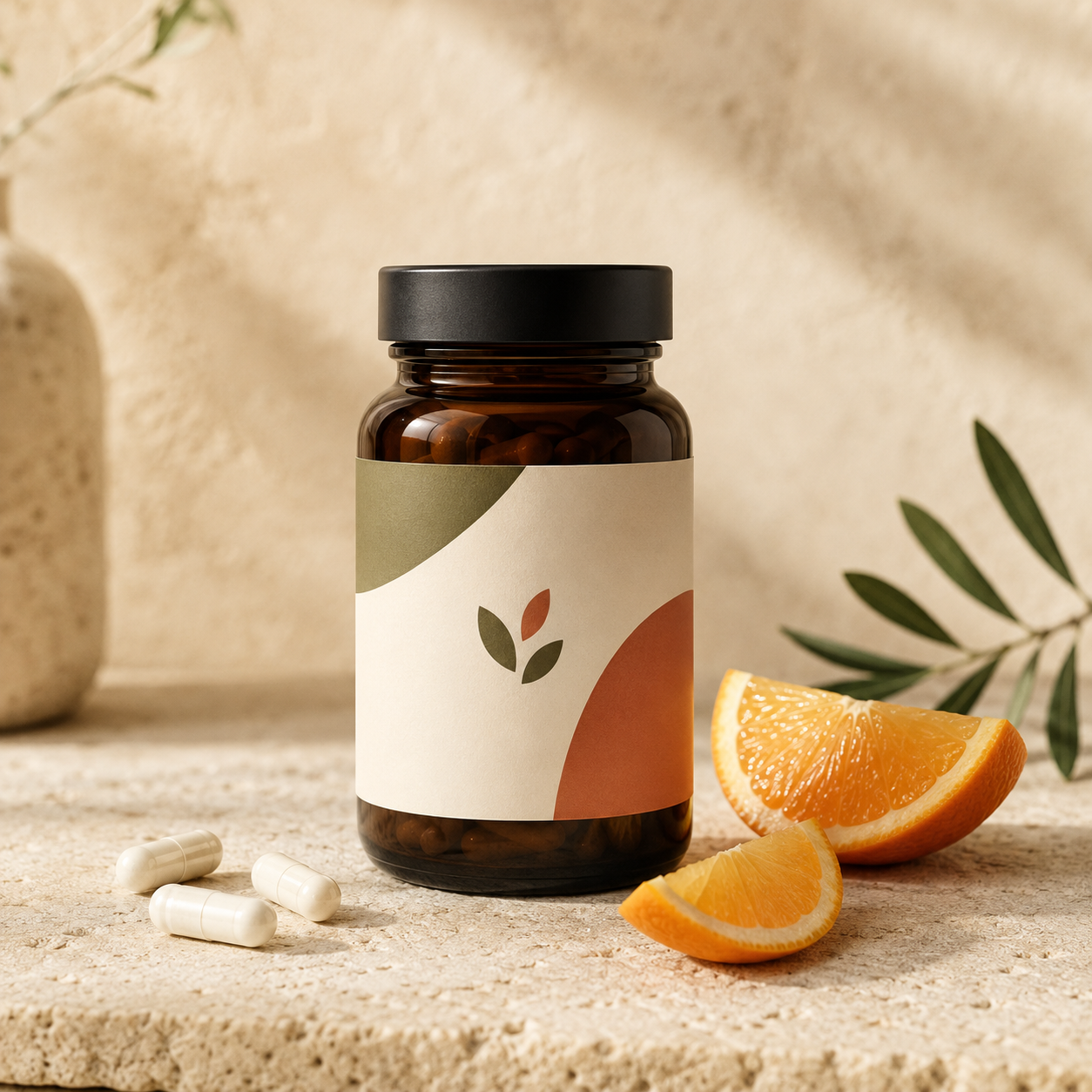 Illustrated packaging of Organic Vitamin C